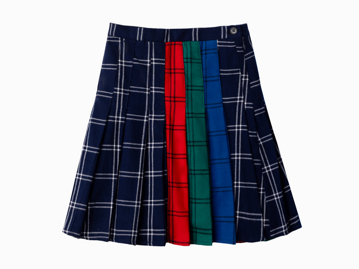 skirt multi color plaid pleated - multi