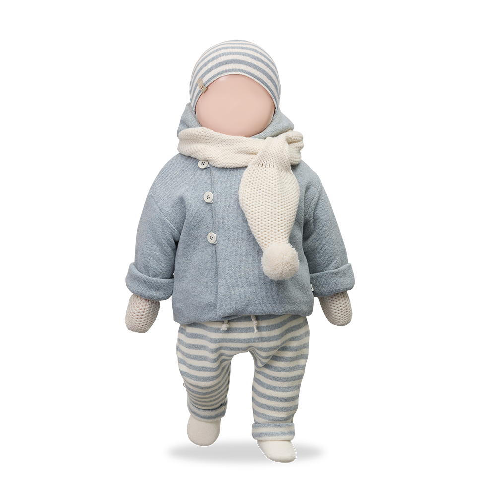 jacket knit padded with hood with beanie - nuvola