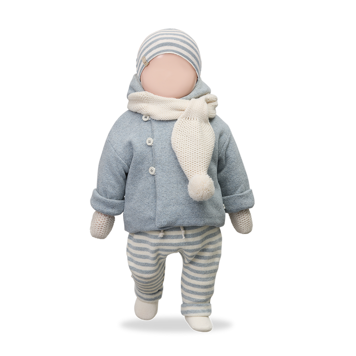 jacket knit padded with hood with beanie - nuvola