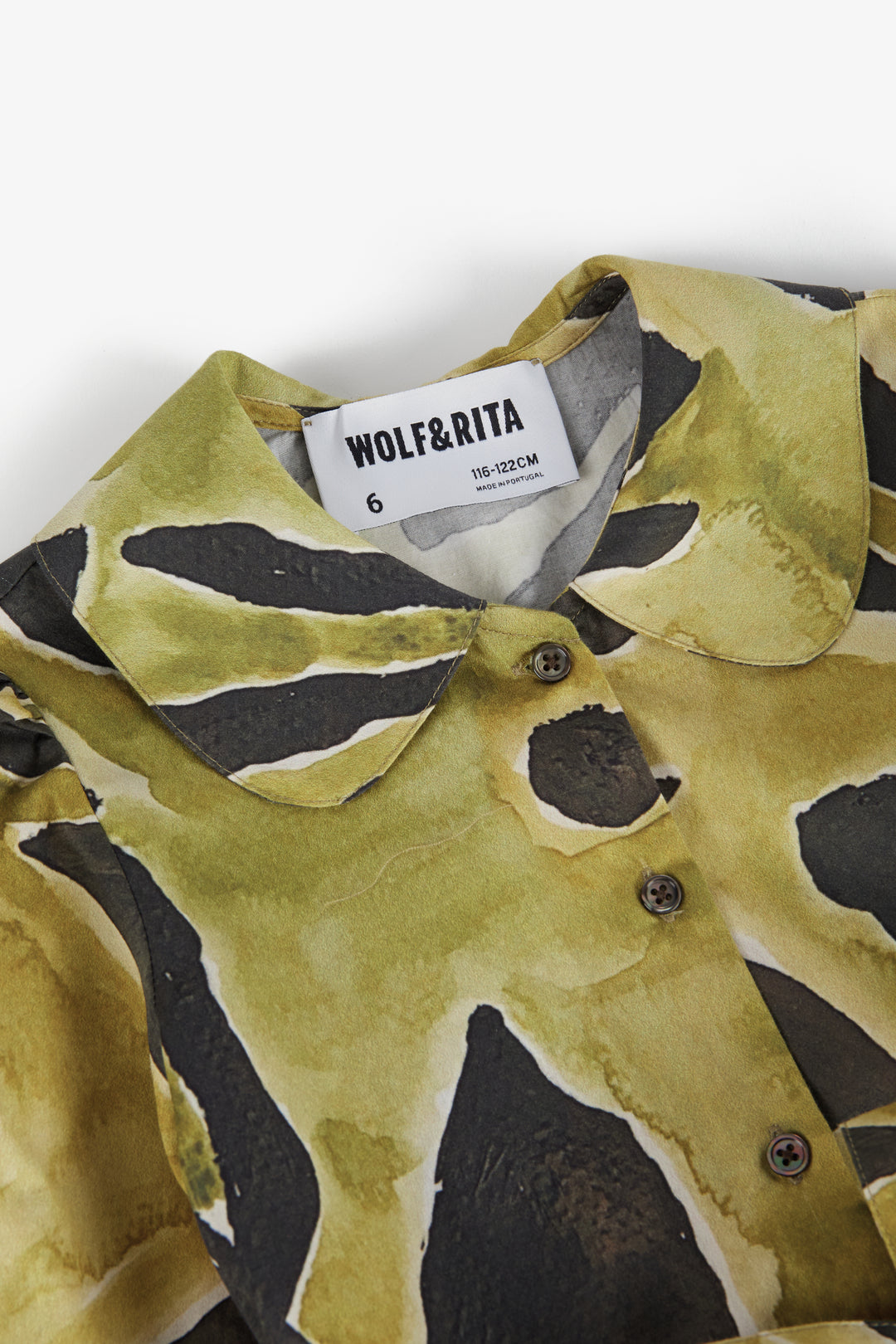 dress printed leaf shirt style with waist belt and collar - tulpan