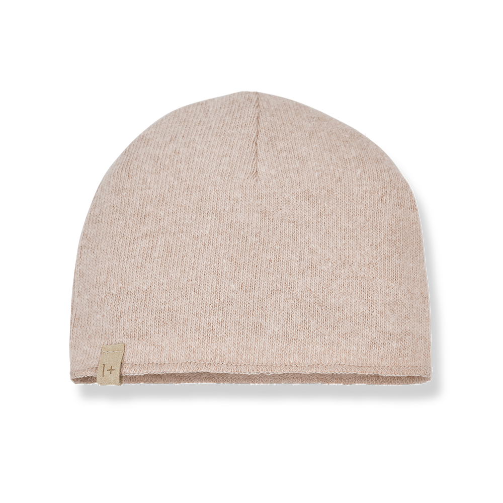 jacket fleece with hat - nude