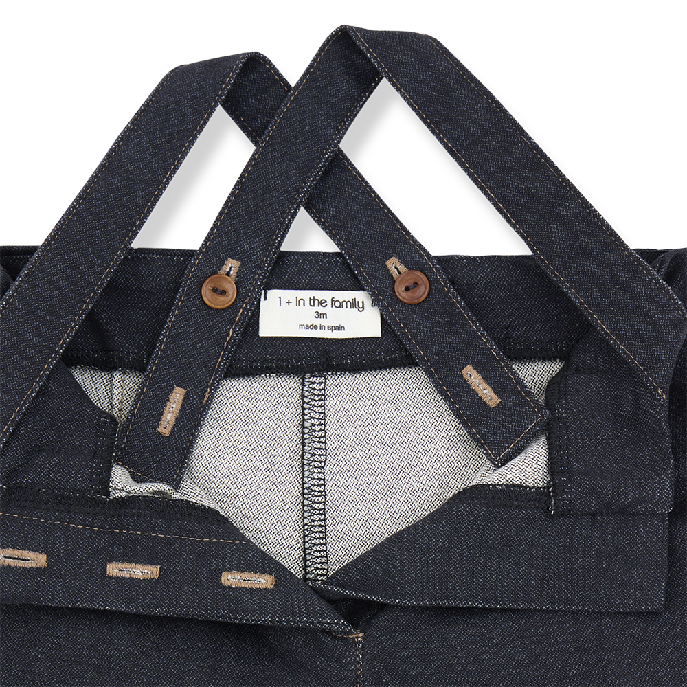 one piece stitch suspender overalls - dark blue