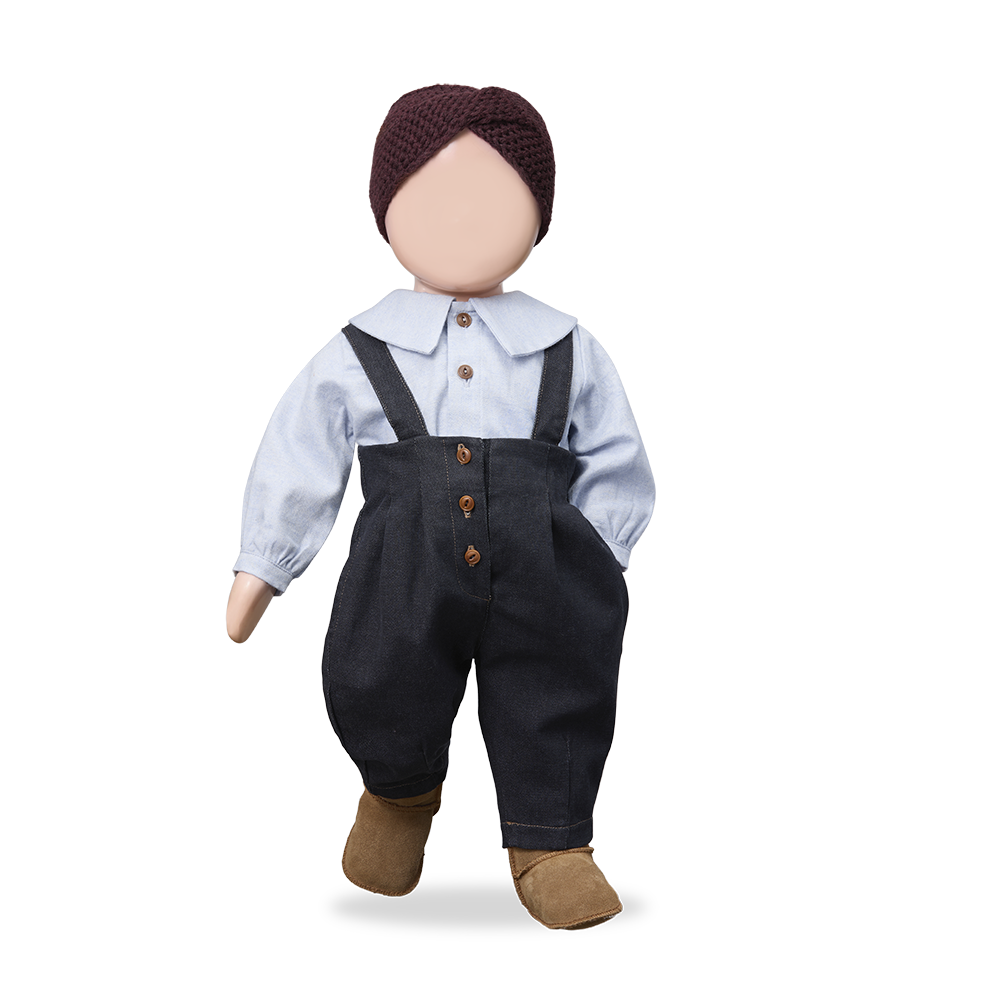 one piece stitch suspender overalls - dark blue