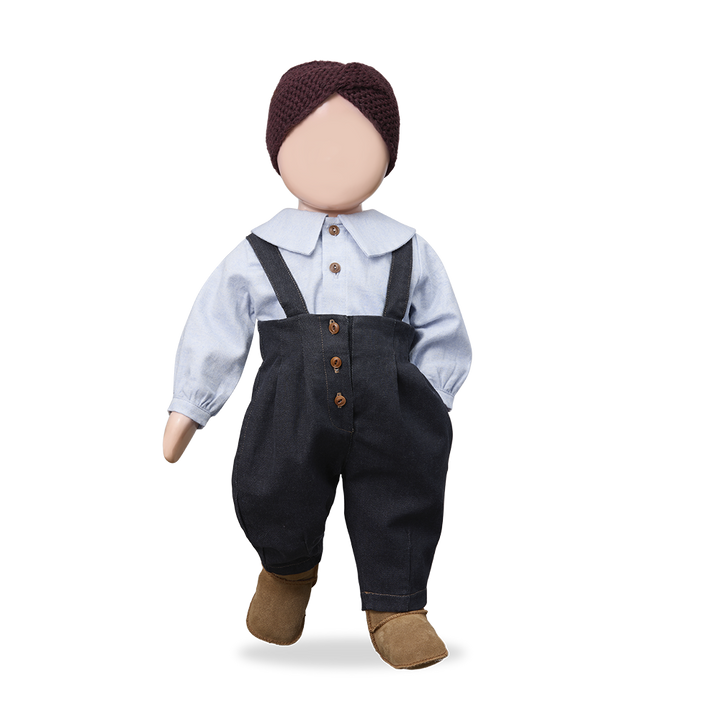 one piece stitch suspender overalls - dark blue