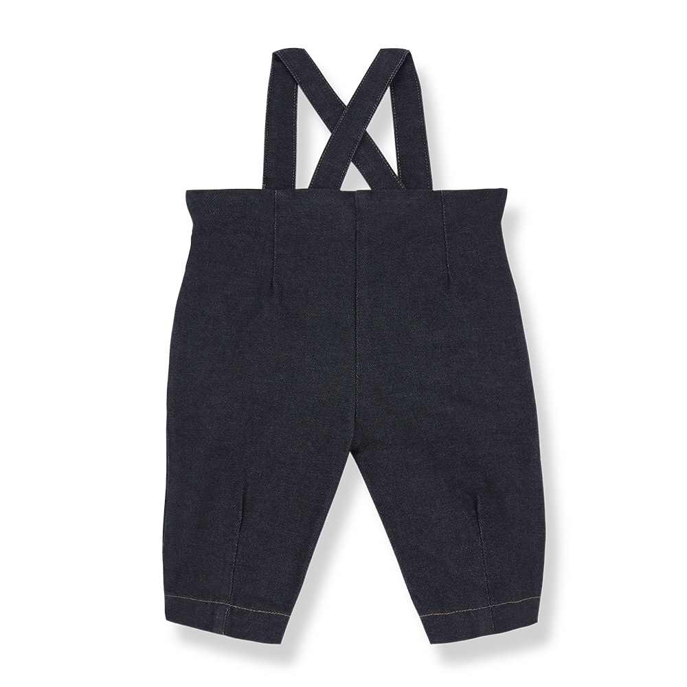 one piece stitch suspender overalls - dark blue