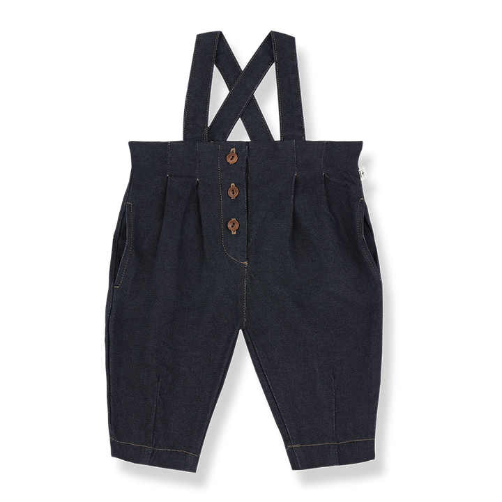 one piece stitch suspender overalls - dark blue