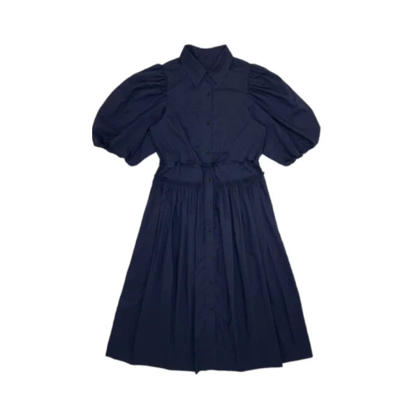 dress sylvia drawstring shirt style  - navy