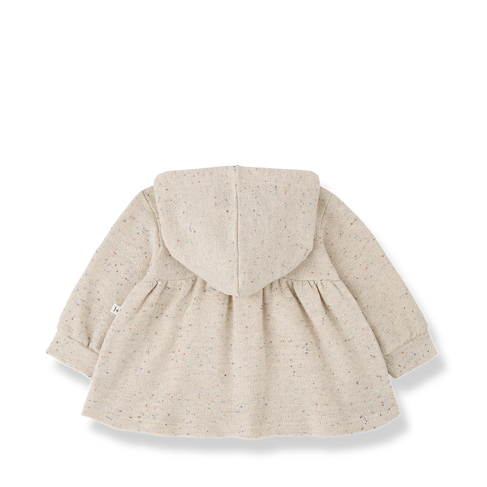 dress speckled french terry with hood - rice