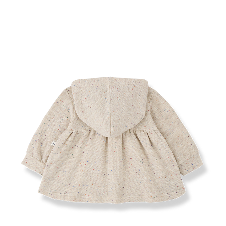 dress speckled french terry with hood - rice