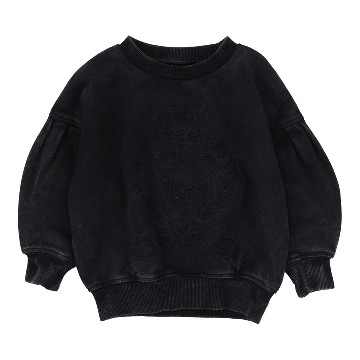 top l/s emblem sweatshirt - off black