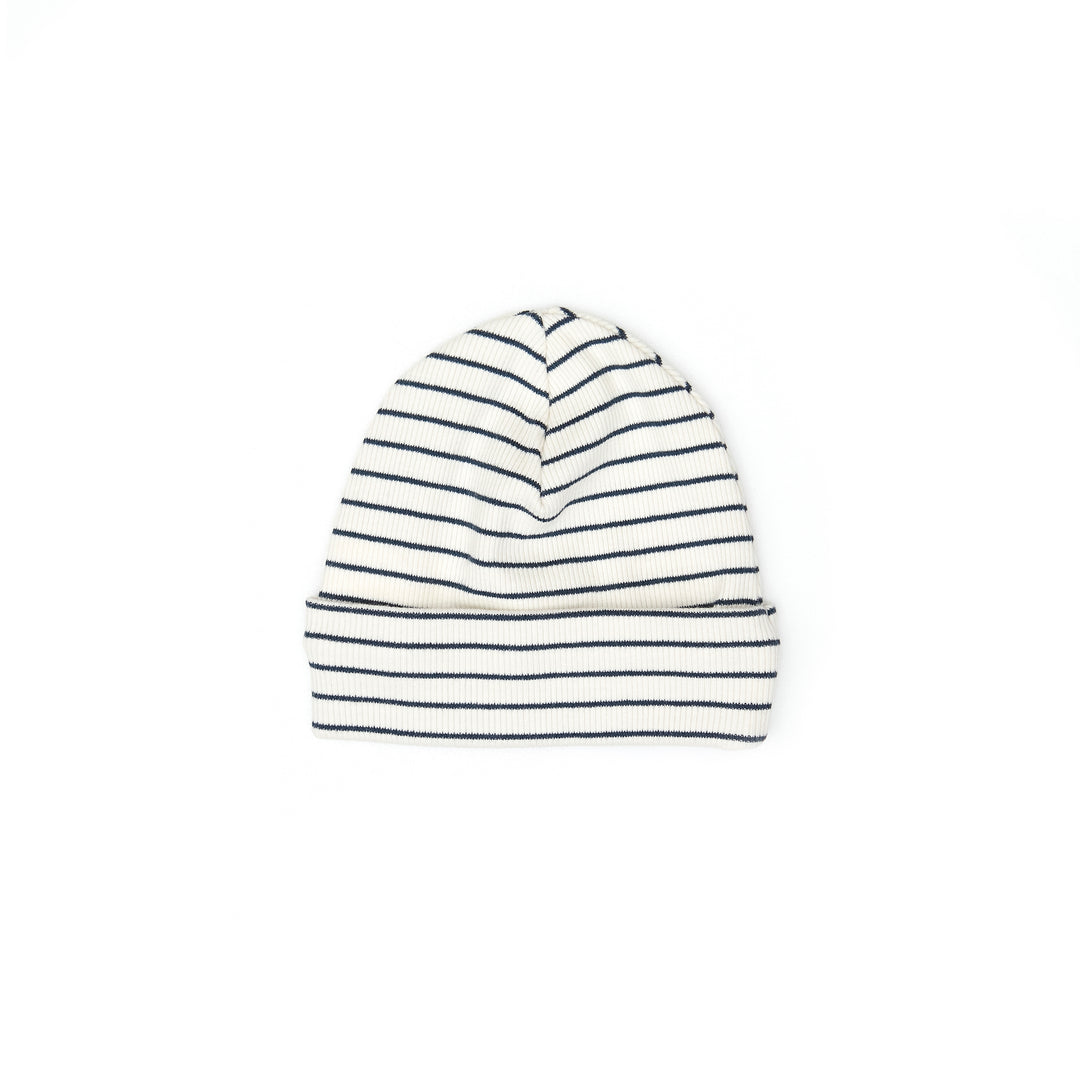footie ribbed striped with beanie - navy stripes