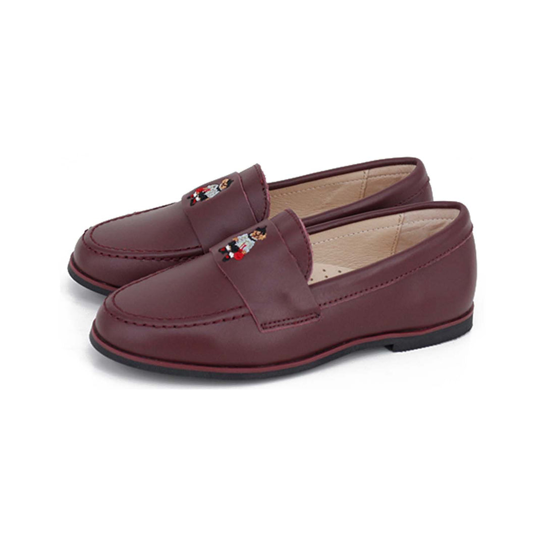 shoes ecolier leather bear loafers - burgundy leather