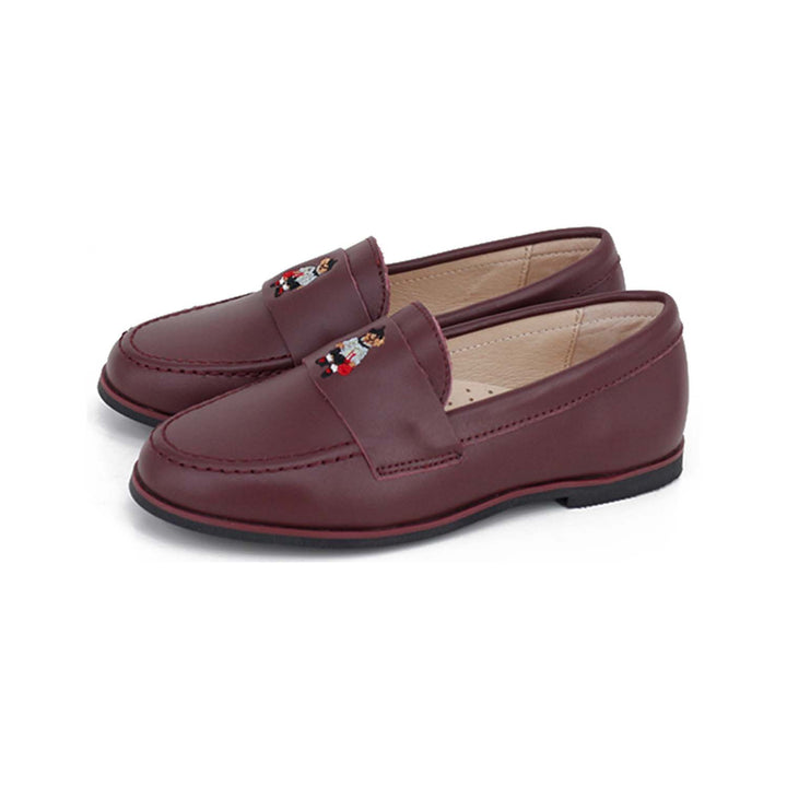 shoes ecolier leather bear loafers - burgundy leather
