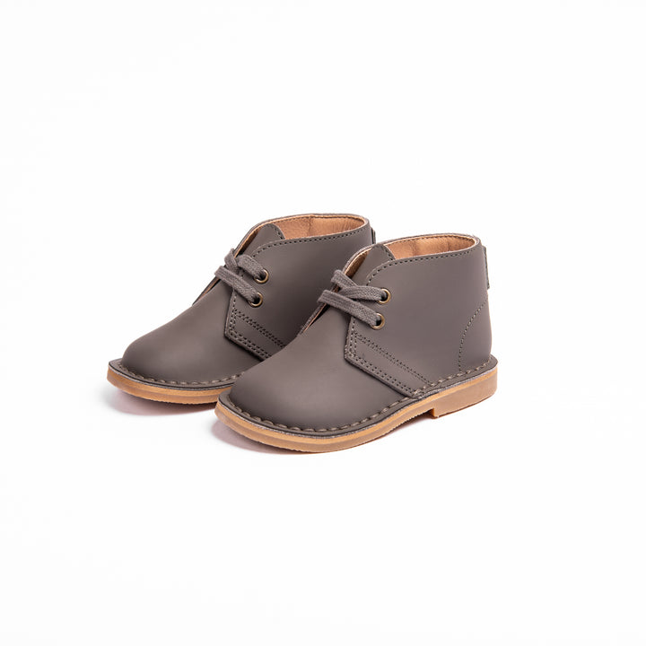 shoes emily lace up leather bootie - grey matte