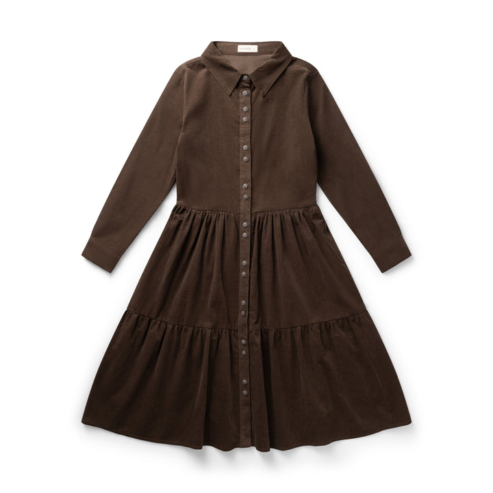 dress corduroy tiered - khaki