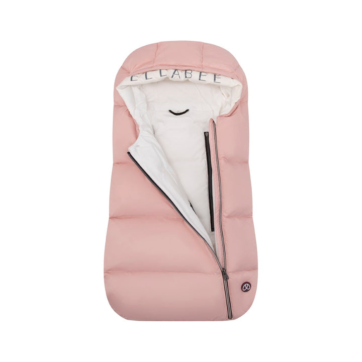 bunting padded zip up with logo hood - pink