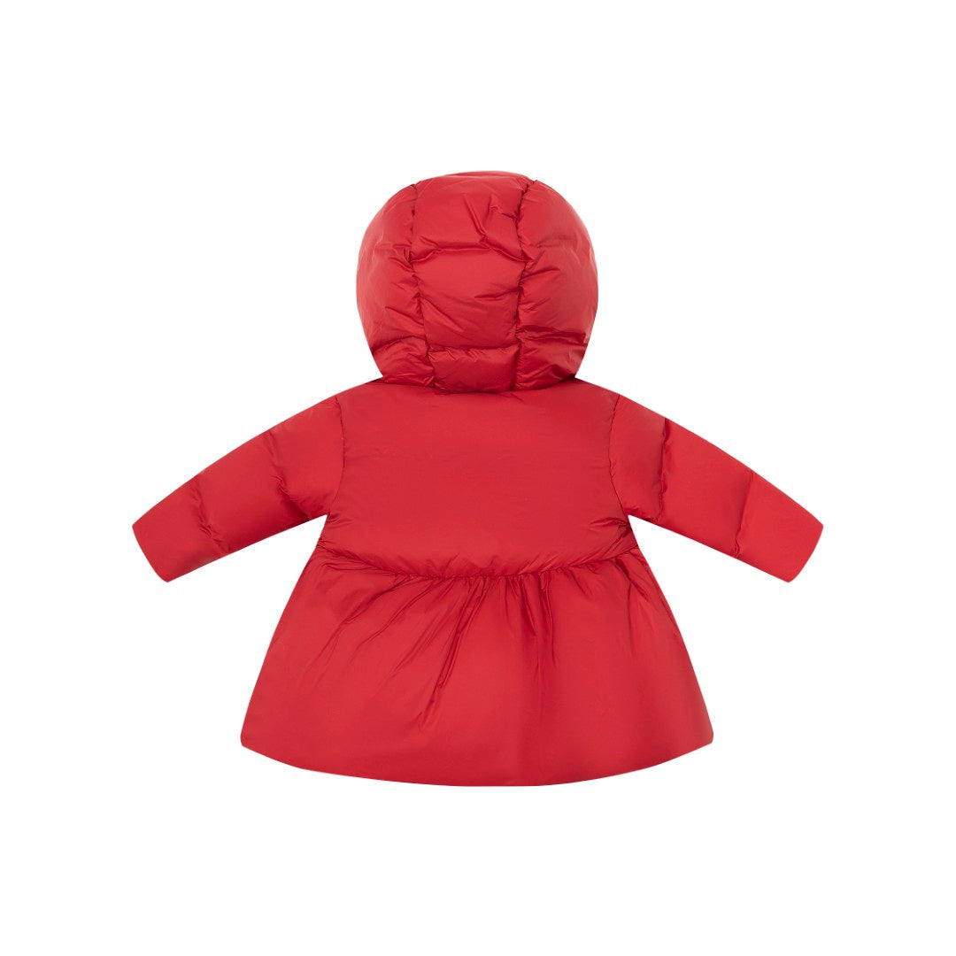 coat double breasted flared with peblem - red