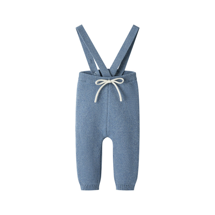 knit suspender legging - blue