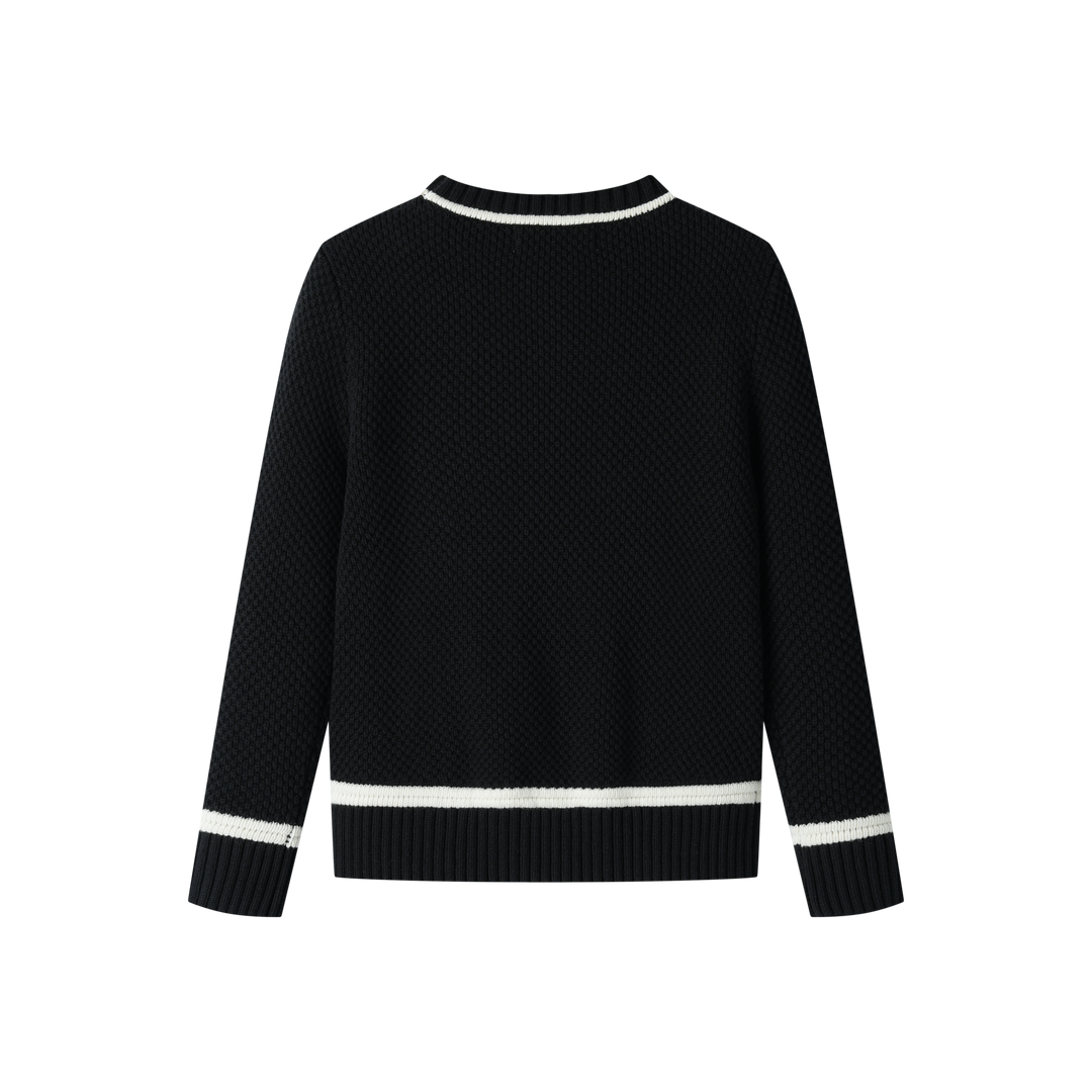 seed stitch sweater - black