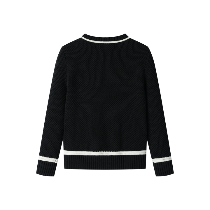 seed stitch sweater - black