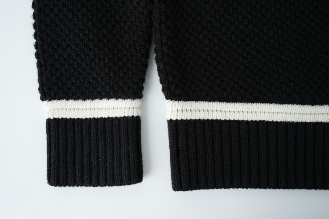 seed stitch sweater - black