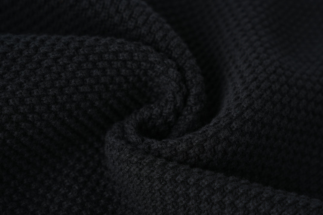 seed stitch sweater - black