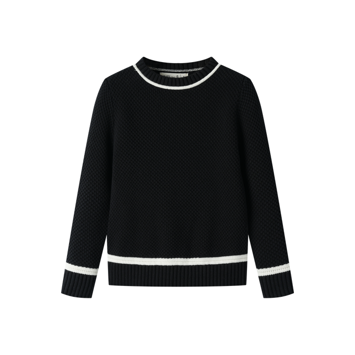 seed stitch sweater - black