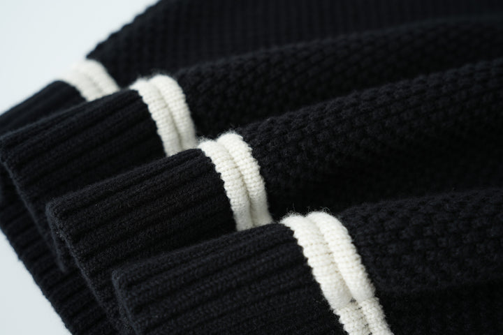 seed stitch sweater - black