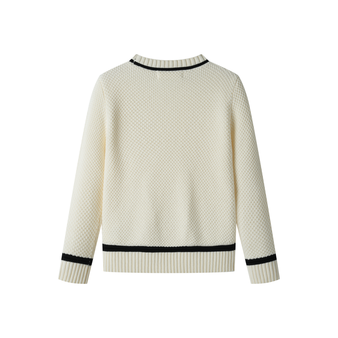 seed stitch sweater - creme