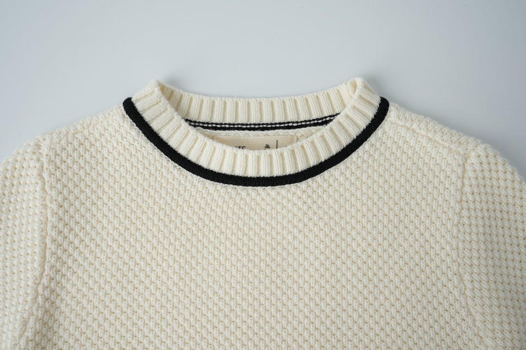 seed stitch sweater - creme