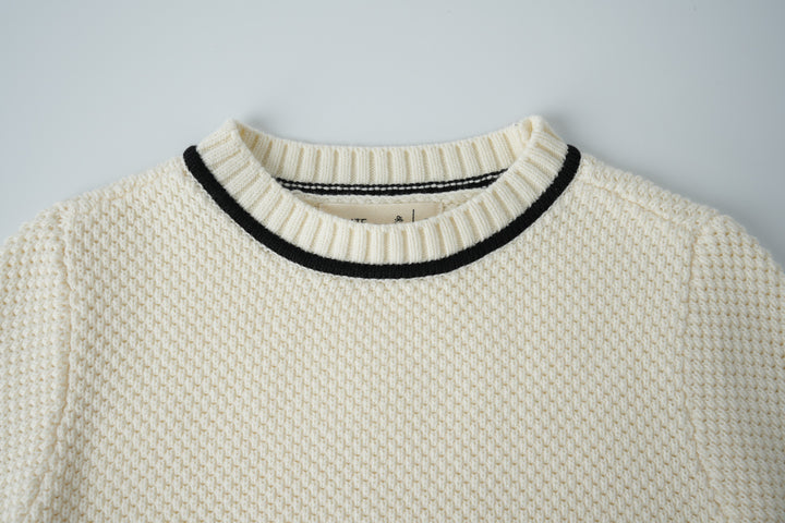 seed stitch sweater - creme