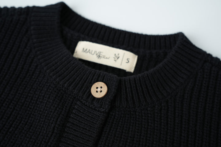 knit cardigan - black