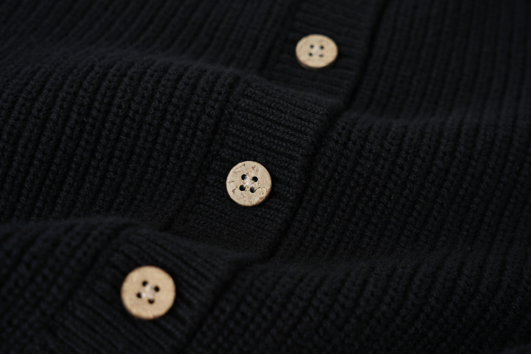 knit cardigan - black