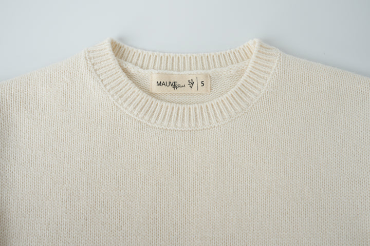 classic knit sweater - ivory