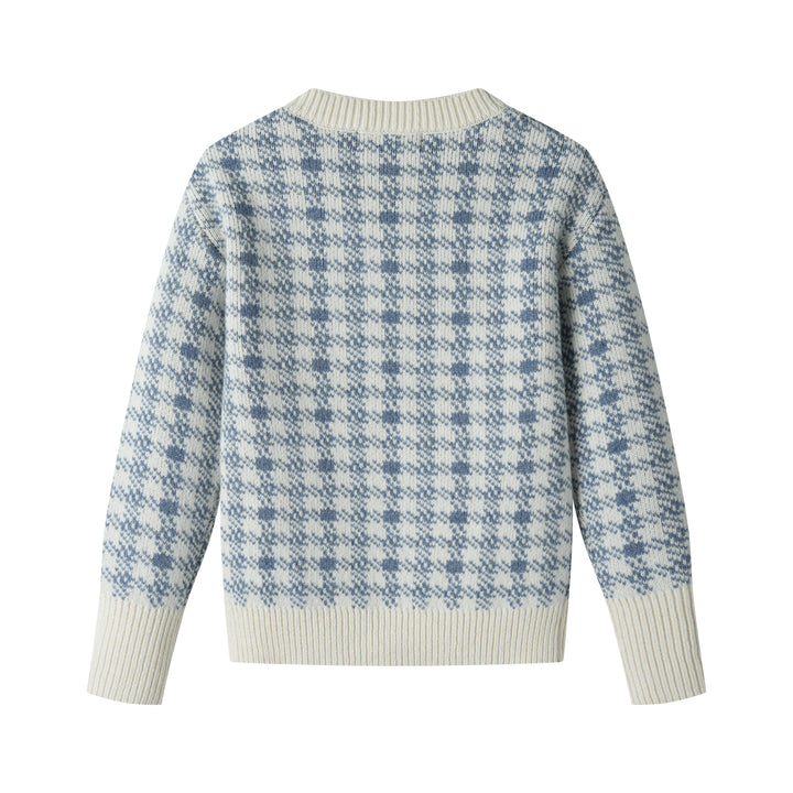 houndstooth sweater - blue houndstooth