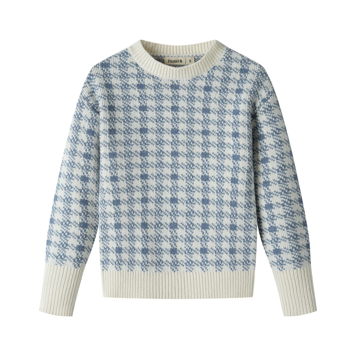 houndstooth sweater - blue houndstooth