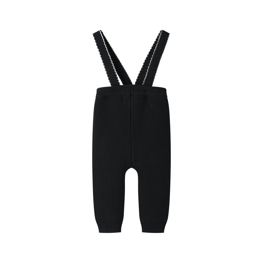 knit suspender legging - black