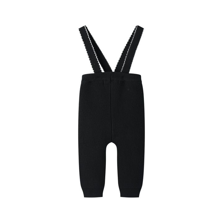 knit suspender legging - black