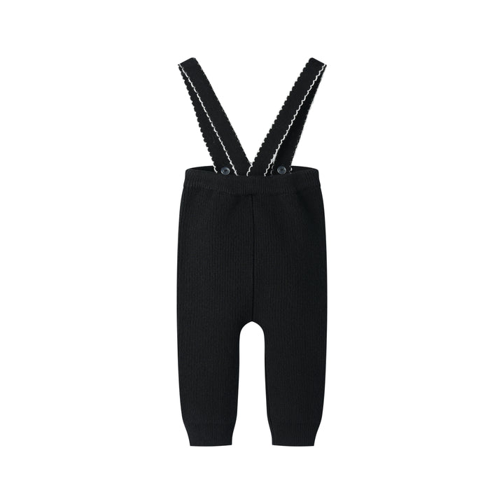 knit suspender legging - black