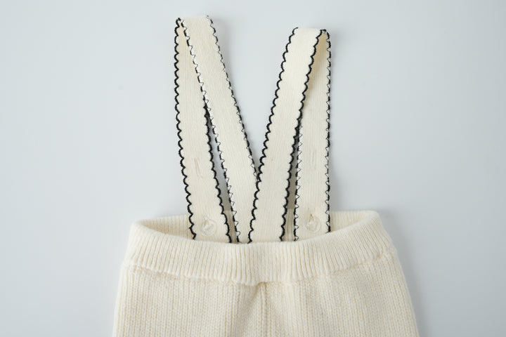 knit suspender legging - creme