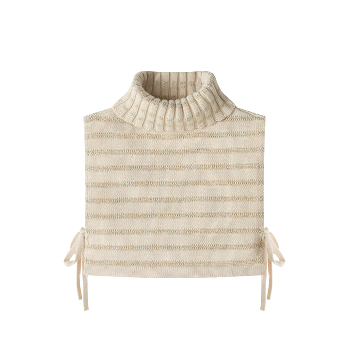 striped turtleneck collar - metallic striped