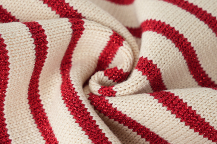 striped turtleneck collar - red striped