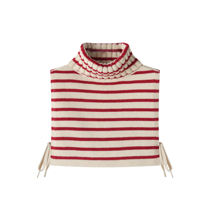 striped turtleneck collar - red striped