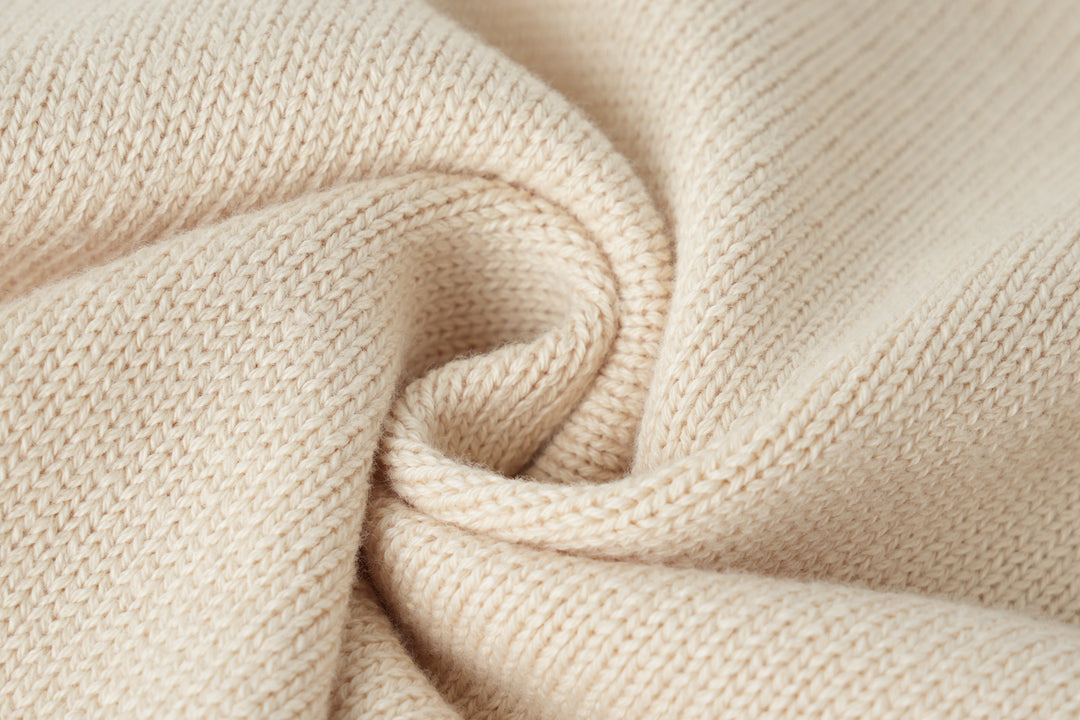 turtleneck sweater with contrast edging - cream