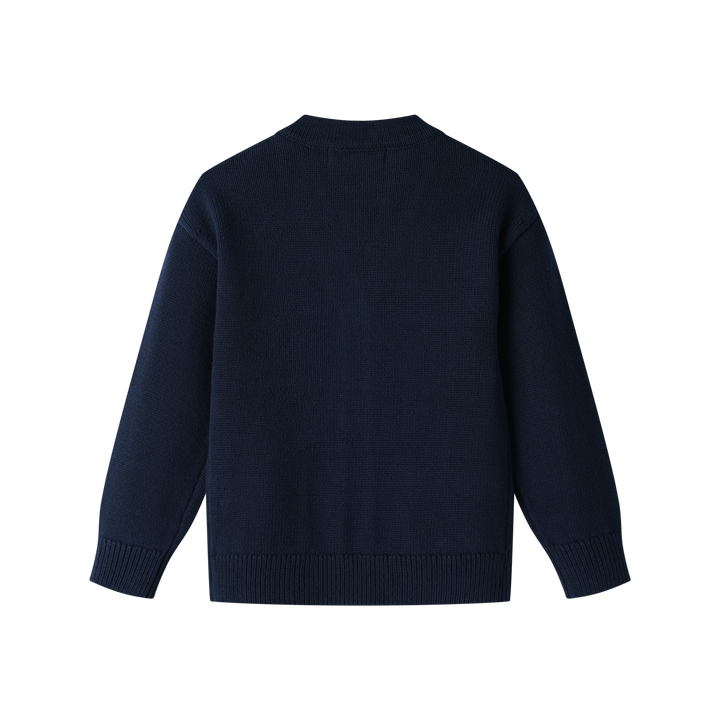 v neck cardigan with contrast pockets - navy combo