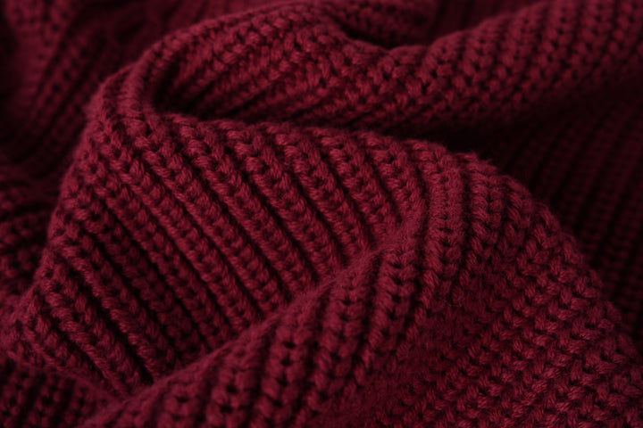 chunky sweater - burgundy