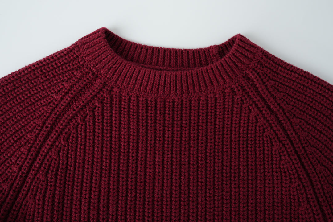 chunky sweater - burgundy