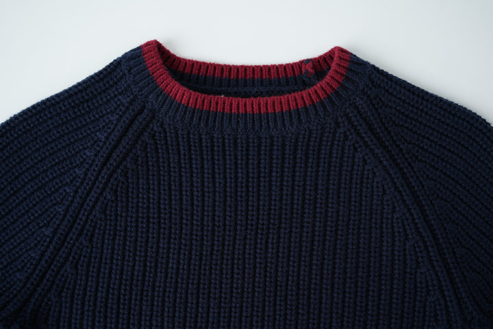 thinly edged sweater - navy