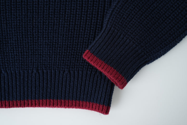 thinly edged sweater - navy