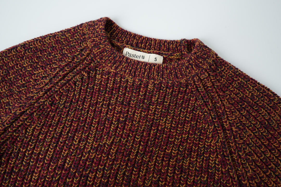 marled chunky sweater - burgundy marled